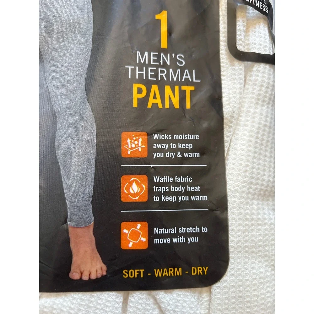 Fruit of the Loom Thermal Pant Mens 2XL Natural NEW Waffle Knit Base Layer
